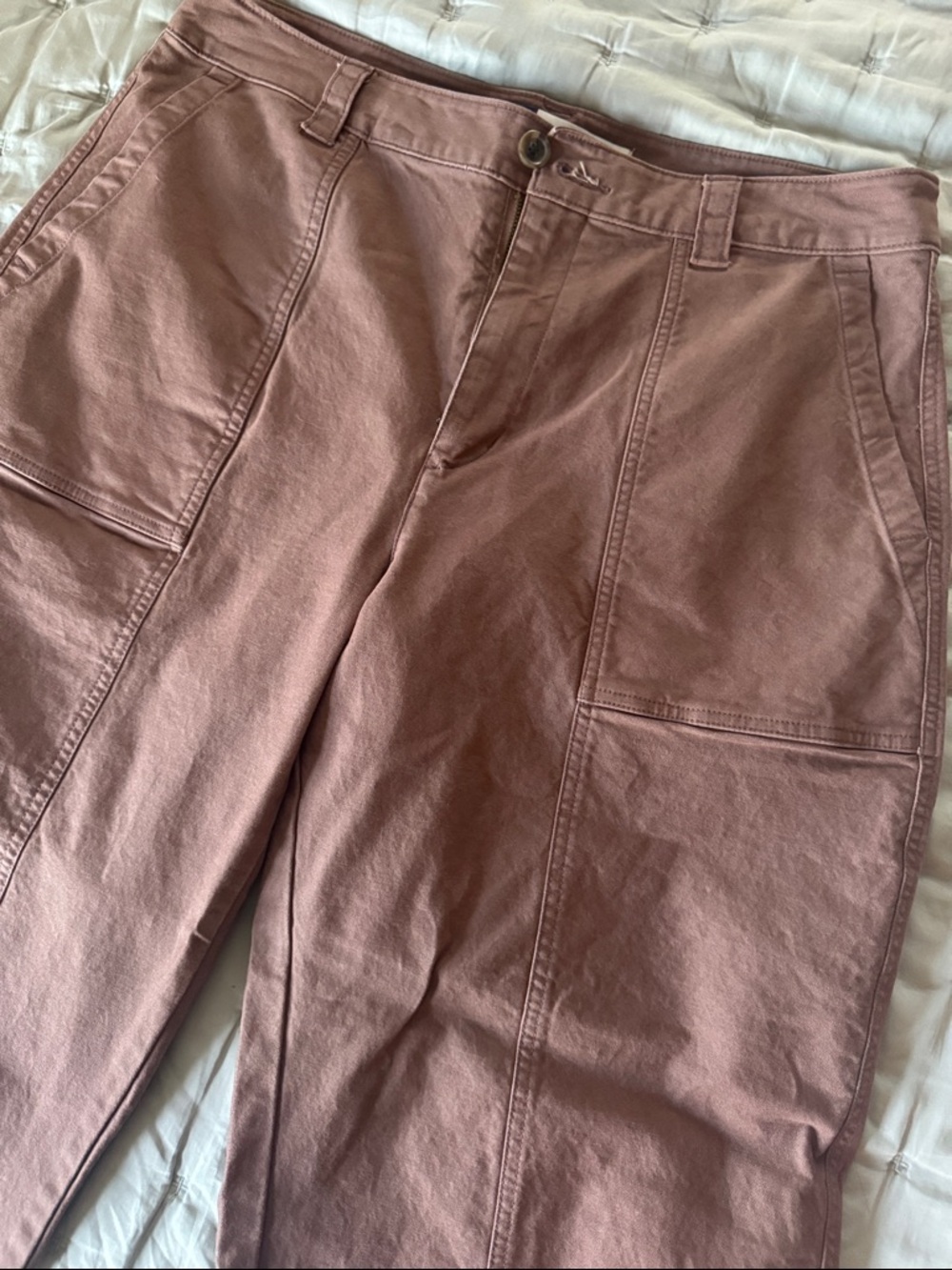 Old Navy Barrel Mauve Utility Crop Pants - Picture 2 of 4